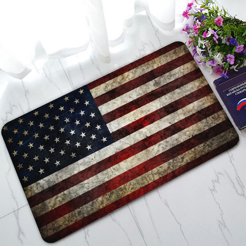 USA Flag Fourth of July Independence Day Easy Clean Welcome DoorMat | Felt And Rubber | DO2600