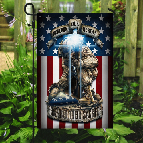 Honoring Our Heroes Garden Decor Flag | Denier Polyester | Weather Resistant | GF1428