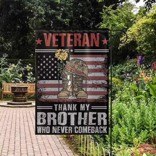 Veteran Thank My Brother 4th Of July Vintage Garden Decor Flag | Denier Polyester | Weather Resistant | GF2291