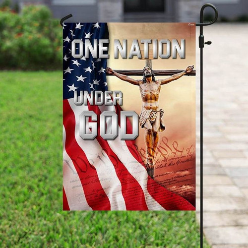 One Nation Under God Garden Decor Flag | Denier Polyester | Weather Resistant | GF2347