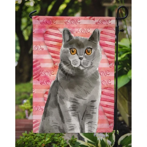 British Shorthair Cat Garden Decor Flag | Denier Polyester | Weather Resistant | GF2462