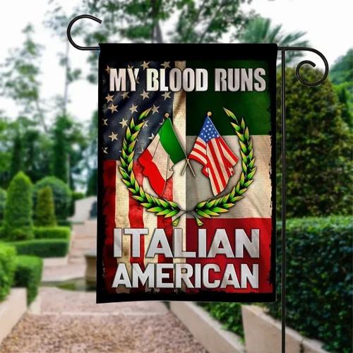 Italian American Garden Decor Flag | Denier Polyester | Weather Resistant | GF1894