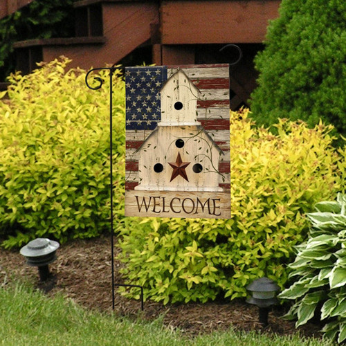 Americana Welcome Garden Decor Flag | Denier Polyester | Weather Resistant | GF1336