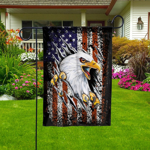 Happy Independence Day Eagle Patriot Garden Decor Flag | Denier Polyester | Weather Resistant | GF1254