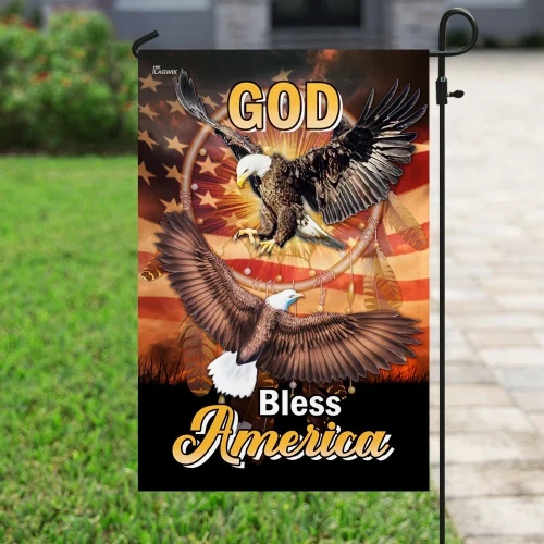 God Bless America Eagle Dreamcatcher Garden Decor Flag | Denier Polyester | Weather Resistant | GF1740