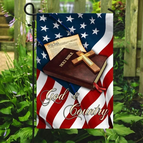 God And Country Garden Decor Flag | Denier Polyester | Weather Resistant | GF1883