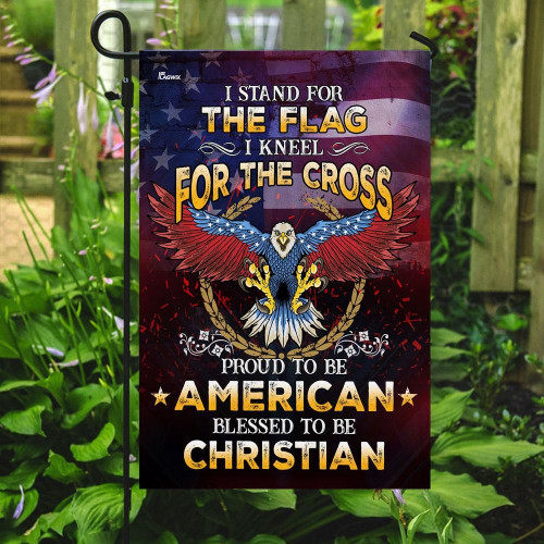 Proud To Be American Blessed To Be Christian Garden Decor Flag | Denier Polyester | Weather Resistant | GF2127