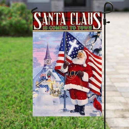 Santa Claus Garden Decor Flag | Denier Polyester | Weather Resistant | GF2352