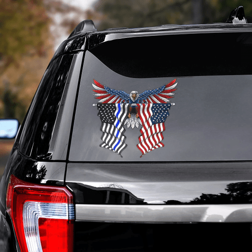 Eagle Back The Blue American Cracked Car Decal Sticker | Waterproof | Easy Install | PVC Vinyl | CCS1922
