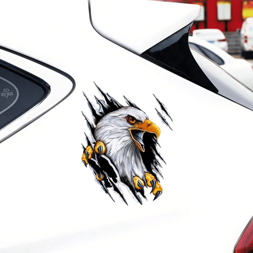 Eagle Motorcycle Cracked Car Decal Sticker | Waterproof | Easy Install | PVC Vinyl | CCS1391