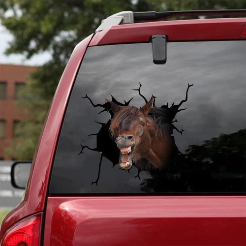 Horse Cracked Car Decal Sticker | Waterproof | Easy Install | PVC Vinyl | CCS1084