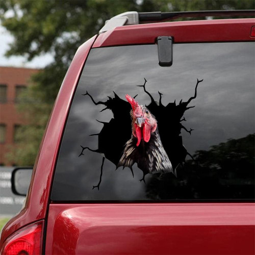 Chicken Cracked Car Decal Sticker | Waterproof | Easy Install | PVC Vinyl | CCS1189