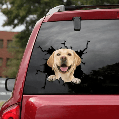 Labrador Retriever Cracked Car Decal Sticker | Waterproof | Easy Install | PVC Vinyl | CCS1103