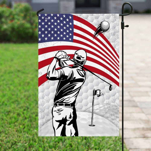 Golf Player Garden Decor Flag | Denier Polyester | Weather Resistant | GF1403