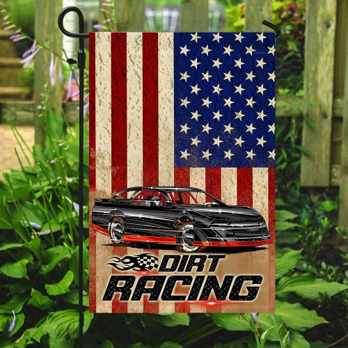 Dirt Racing Garden Decor Flag | Denier Polyester | Weather Resistant | GF1416