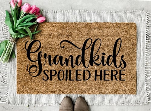Grandkids Spoiled Easy Clean Welcome DoorMat | Felt And Rubber | DO1650