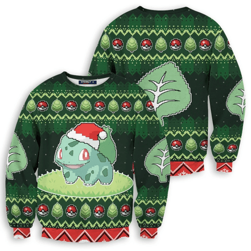 Christmas Bulbasaur Unisex Wool Sweater