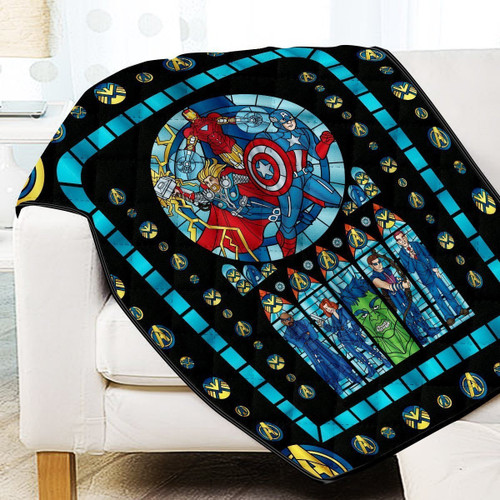 Avengers Stained Glass Quilt Blanket