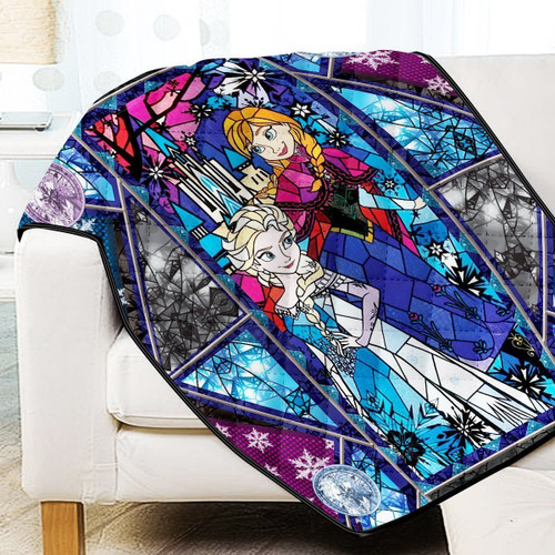 Frozen Stained Glass Quilt Blanket