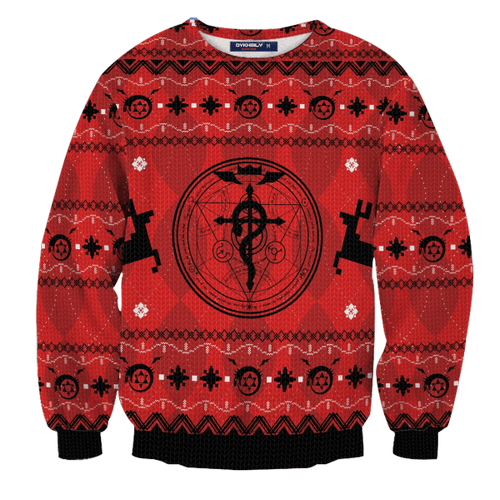 Fullmetal Alchemist Christmas Unisex Wool Sweater
