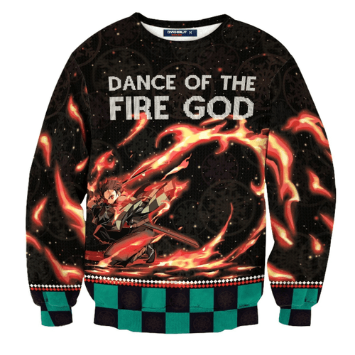 Dance Of The Fire God Unisex Wool Sweater