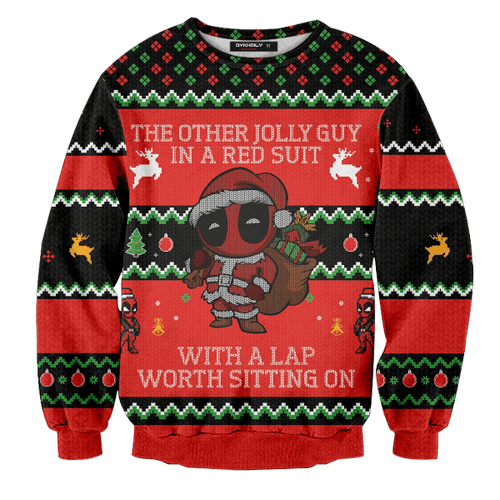 Jolly Guy in Red Unisex Wool Sweater