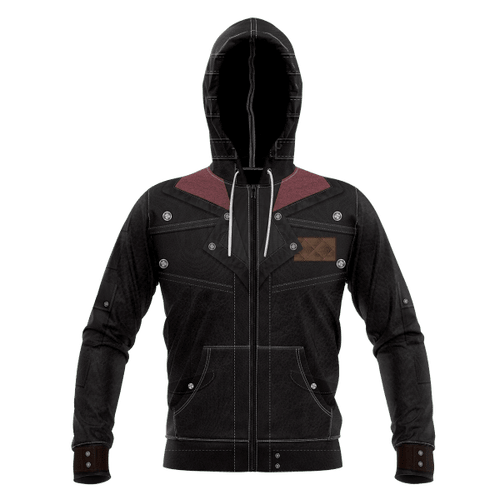PUBG Black Leather Unisex Zipped Hoodie