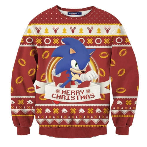 Super Sonic Christmas Unisex Wool Sweater
