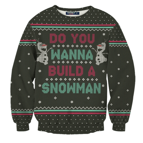 Wanna Build A Snowman Unisex Wool Sweater