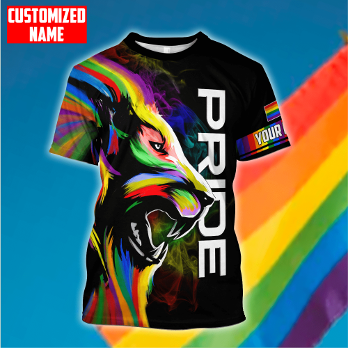 Beebuble Personalized LGBT Lion PRIDE Smoke LGBTQ Flag 3D Unisex Shirt