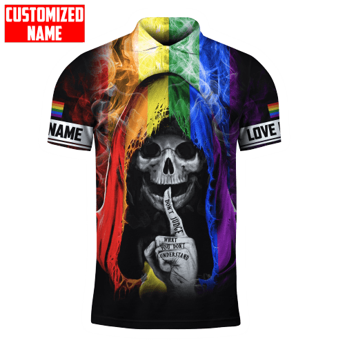 Beebuble Personalized LGBT Skull Don't Judge What You Don't Understand PRIDE 2022 Hoodie