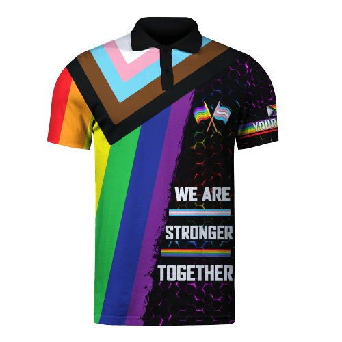  Personalized LGBT Flag We Are Stronger Together PRIDE 2022 LGBTQ Unisex Shirt