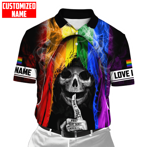  Personalized LGBT Skull Don't Judge What You Don't Understand PRIDE 2022 Hoodie