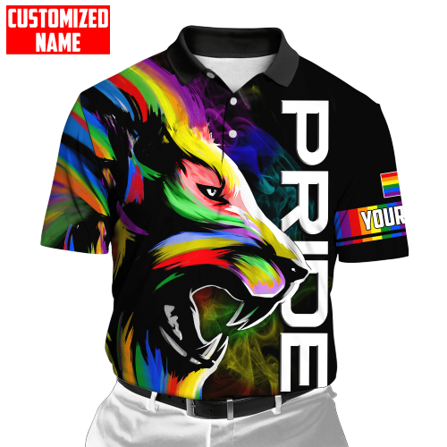  Personalized LGBT Lion PRIDE Smoke LGBTQ Flag 3D Unisex Shirt