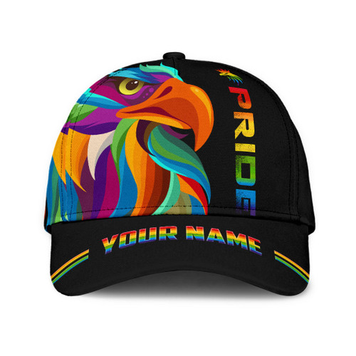  Personalized LGBT Eagle PRIDE LGBTQ Flag Black 3D Classic Cap