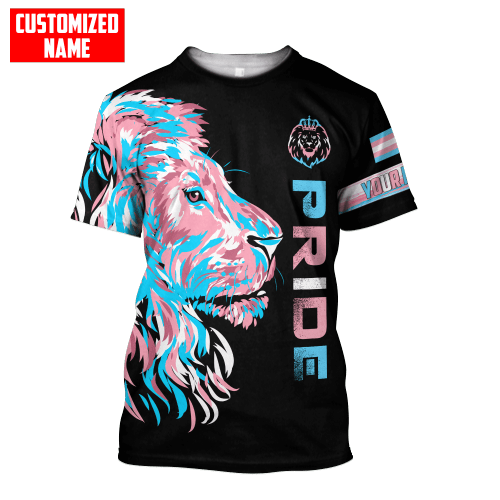  Personalized LGBT Lion PRIDE Transgender Black 3D Unisex Shirt