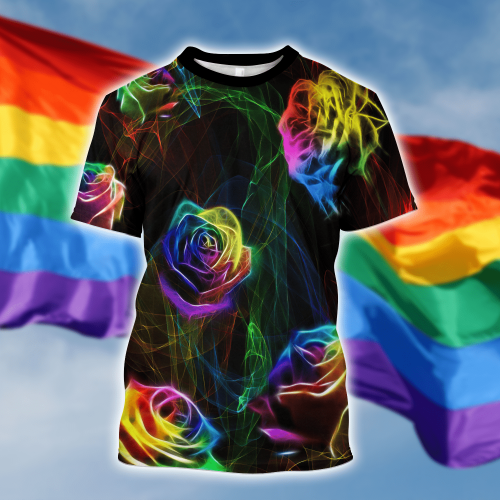  LGBT Rose Magic Light Smoke 3D Unisex Shirt