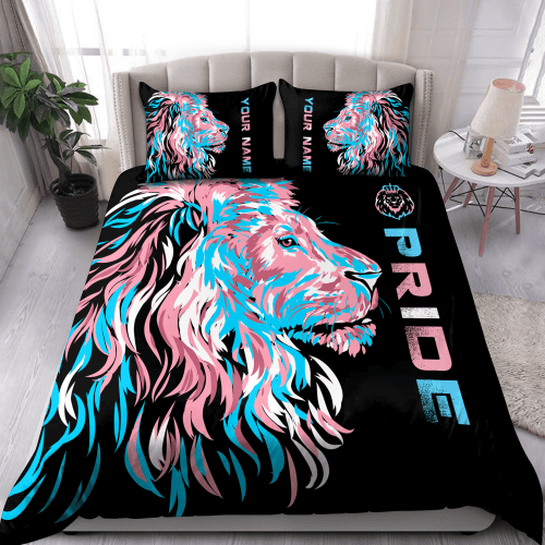  Personalized LGBT Lion PRIDE Transgender Black 3D Bedding Set