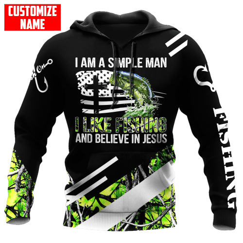 A Simple Man Like Fishing and Believe in Jesus fishing shirts for men 