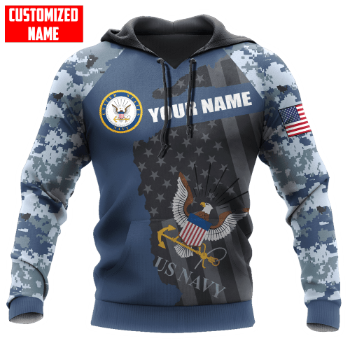 US Navy Veteran Camo Flag Custom Name shirts 