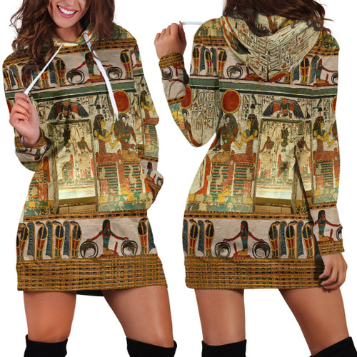 Tomb of nefertari Ancient Egypt Hoodie Dress  TNA