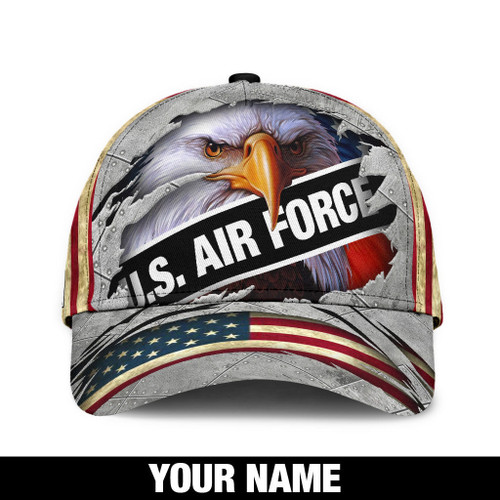 US Air Force Hat Custom name Eagle scratched Vintage Veteran Cap 