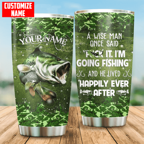  Personalized Largemouth Bass Fishing And He Lived Happily Ever After All Over Printed Stainless Steel Tumbler