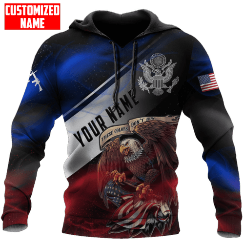 US Military Eagle Flag Custom name shirts 