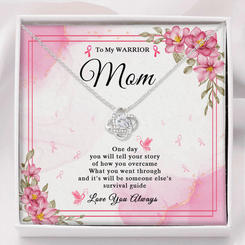 To My Warrior Mom Love You Always Breast Cancer Awareness Best Gift For Mom Necklace 