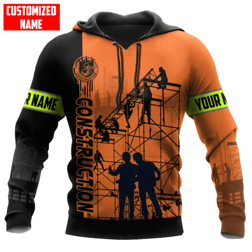 Construction Worker Orange Safety Custom name shirts 