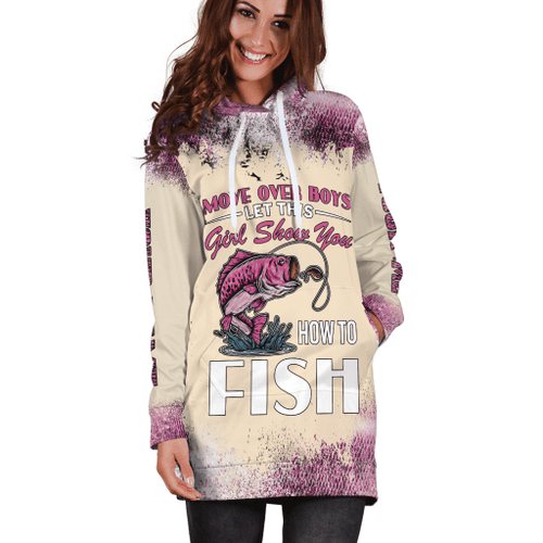 Girl Fishing Master Angler Custom name fishing for women Hoodie Dress 