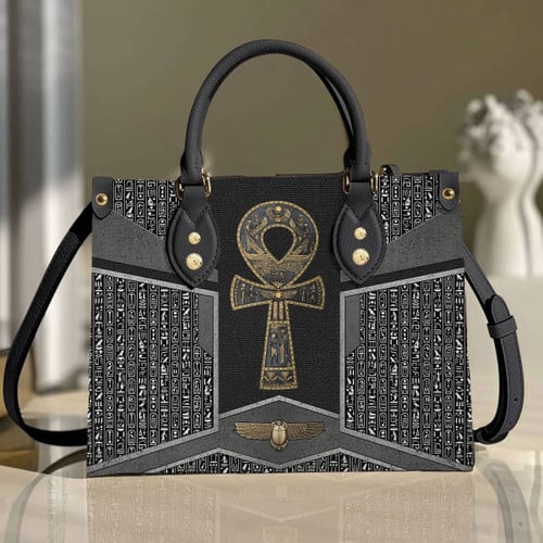 Ankh key of life ancient Egyptian Leather Handbag  SN