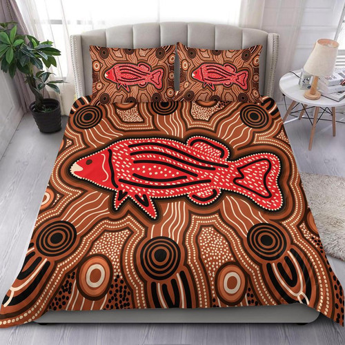  Aboriginal Duvet Cover Fishing Australia Culture design print Bedding set
