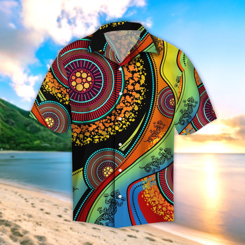  Aboriginal Australia Indigenous Lizard Beach Shirt TRS